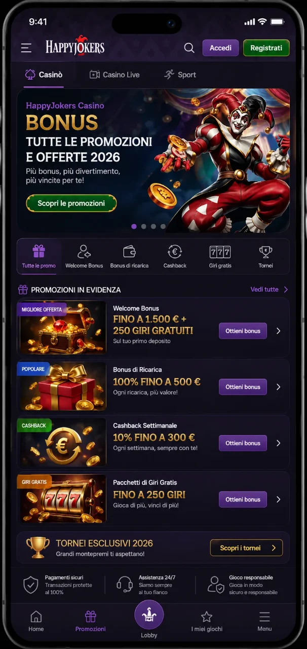 HappyJokers Casino Bonus — Tutte le Promozioni e Offerte 2026